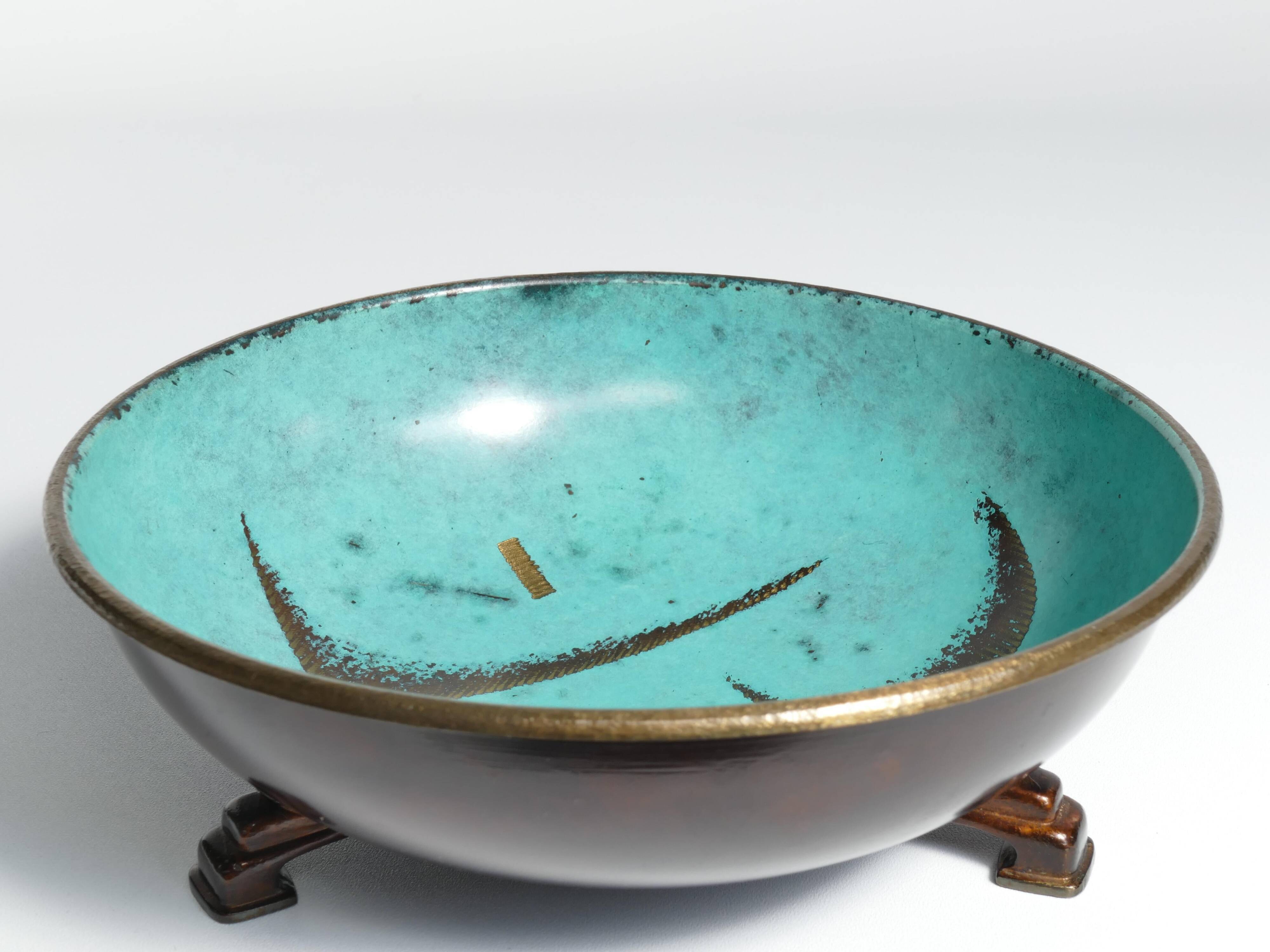 Art Deco Dinanderie Ikora Bowl by WMF, Germany