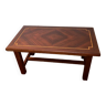 Table basse vintage bois et marqueterie