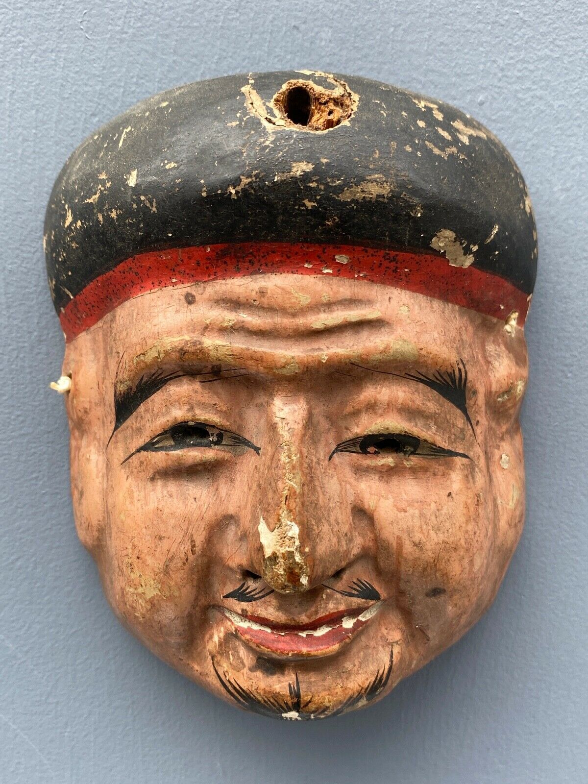 MINIATURE MASK JAPAN SIGN PERIOD EDO XIXTH CARVED WOOD