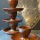 Four pyrite stoneware shells