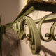 Miroir en plomb avec console en fer forgé laqué en vert pistache et or, Art Déco,