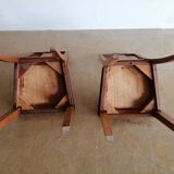 Set of 2 50s chairs in oak and pink velvet