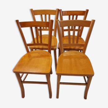 Suite of 4 chairs of vintage bistrot 1960s