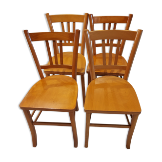 Suite of 4 chairs of vintage bistrot 1960s