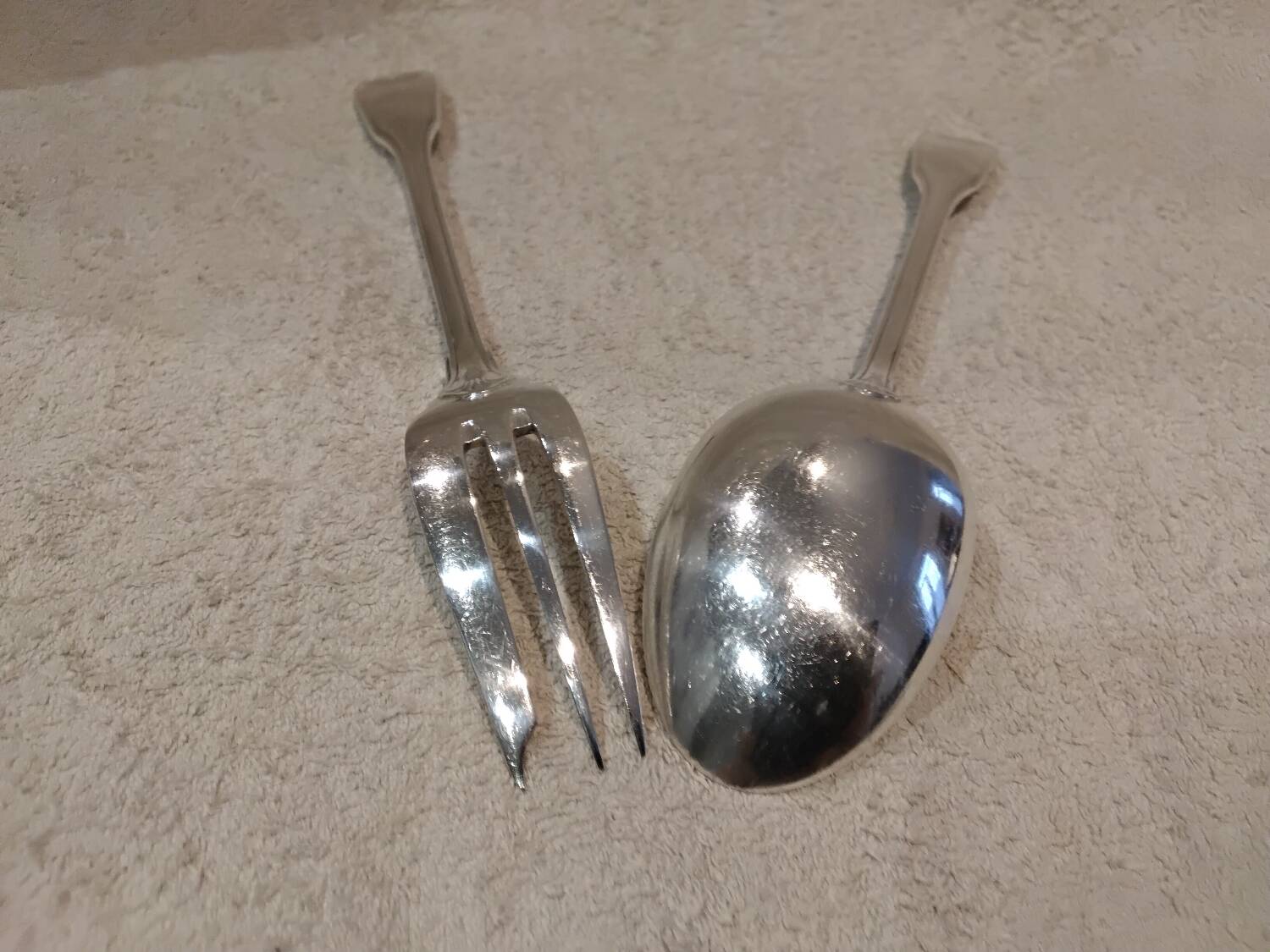 Silver plated stew spoon fork by Christofle Vendome