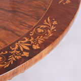 Unique Restored Austrian Biedermeier Walnut Folding Round Dining Table, 1820s