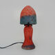 Lampe champignon en pâte de verre marmoréen orange bleu, année 80