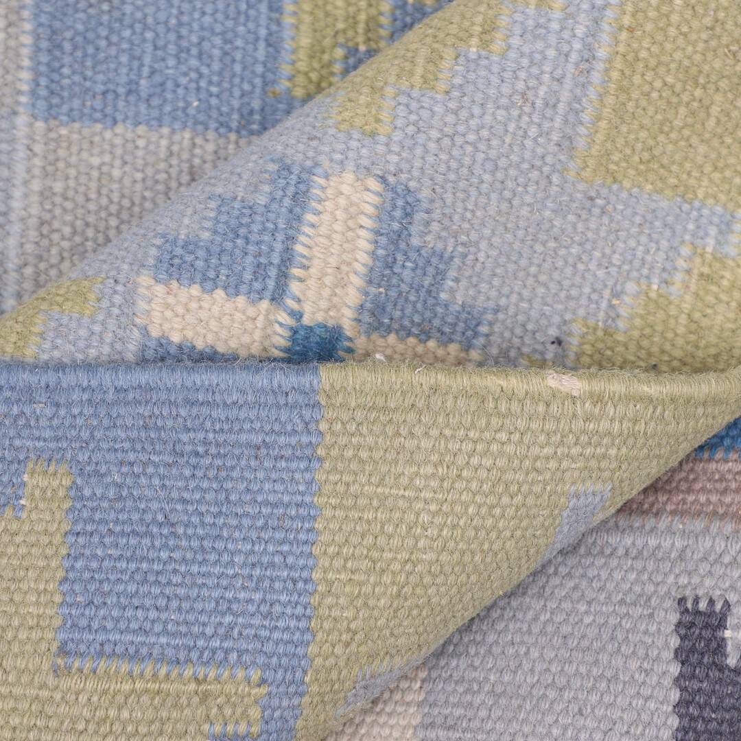 Swedish Röllakan wool rug – 240 x 170 cm – handwoven, 1960s