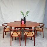 Danish teak round extending dining table