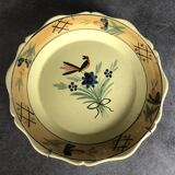 Quimper primavera earthenware wall plate, decorated with flowers and birds