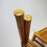 Set of 2 vintage bamboo side chairs, 1970