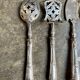 4 silver bonbon spoons engraved "HS"