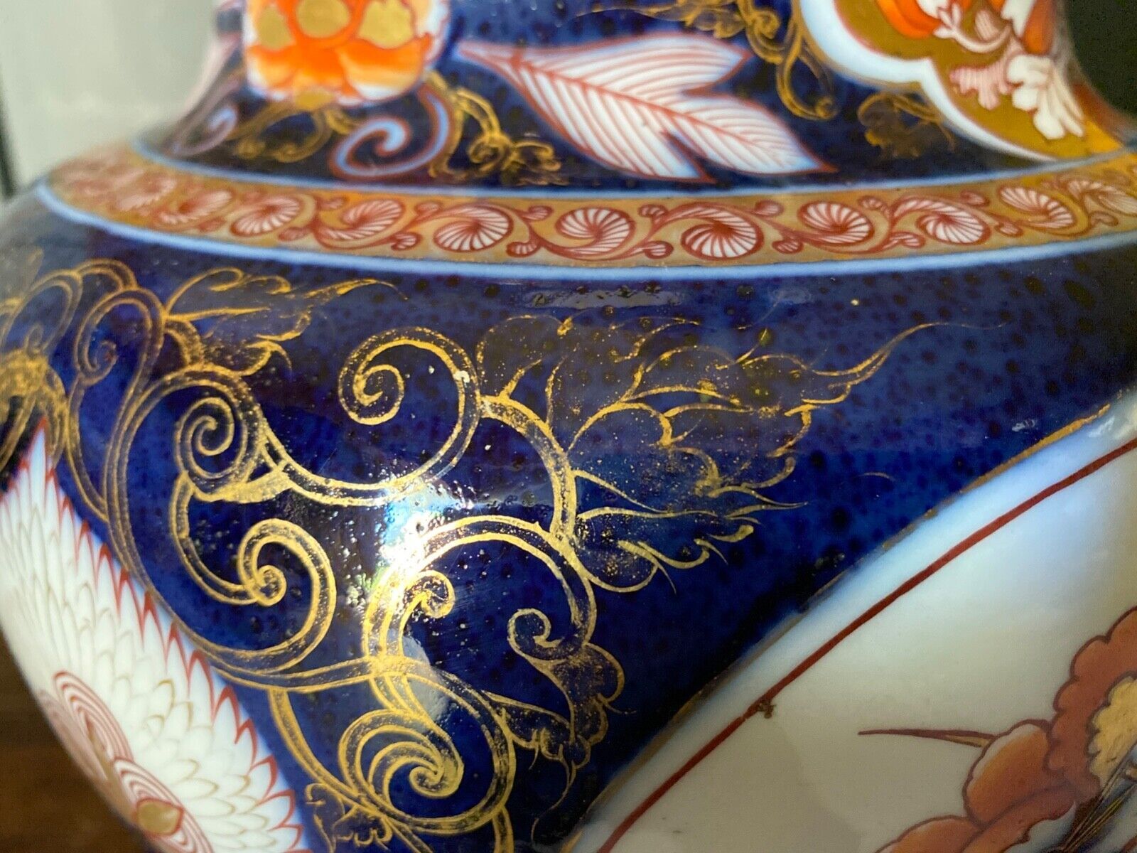Porcelain lamp of bayeux floral decoration nineteenth with lampshade