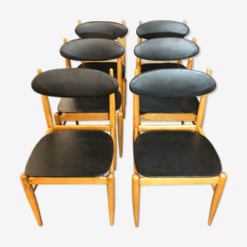 Set de 6 chaises scandinave en teck