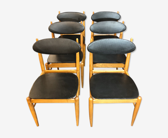 Set de 6 chaises scandinave en teck
