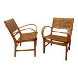 Gelenka Armchairs in Solid Beech Wood, Germany, 1950, Set of 2