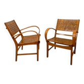 Gelenka Armchairs in Solid Beech Wood, Germany, 1950, Set of 2