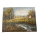 Oil on canvas - Impressionist landscape with a palette knife - House