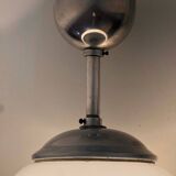 Pair of Holophane industrial design ball pendant lights