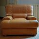 Camel leather armchair MARWAY