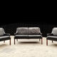 Canapé et 2 fauteuils scandinaves en cuir