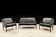 Sofa and 2 Scandinavian leather armchairs