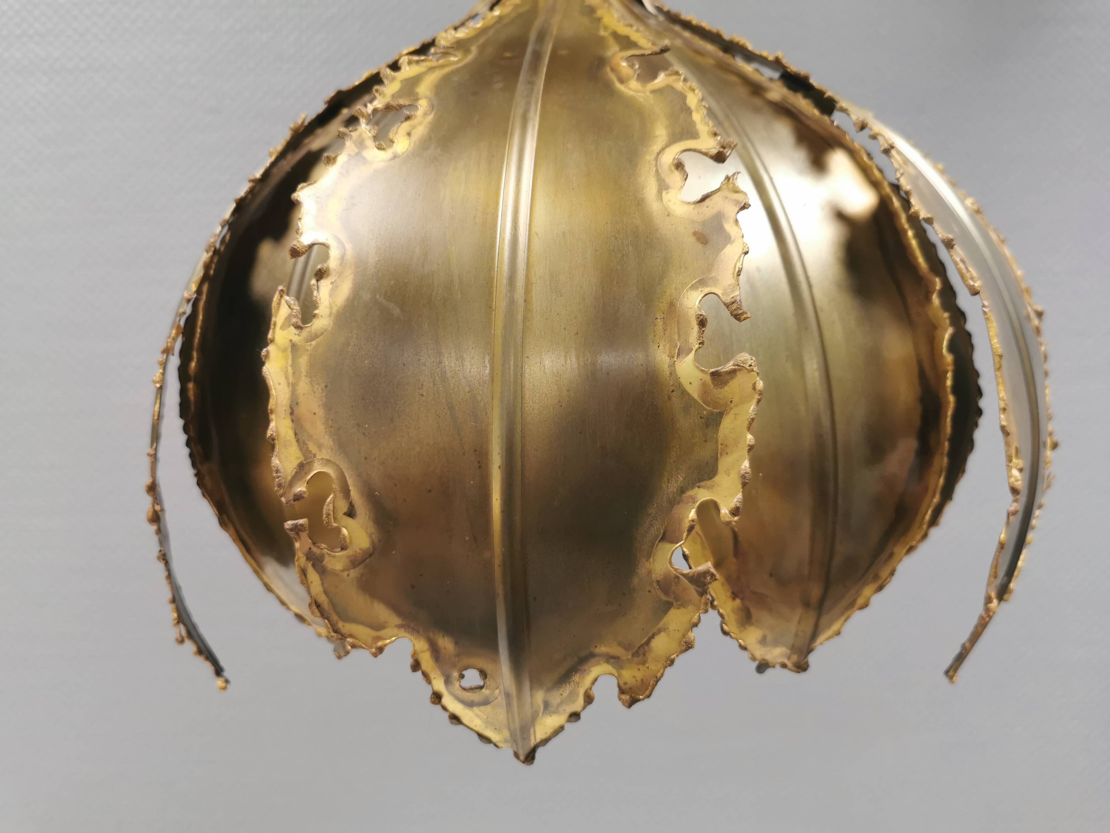 Large Brutalist hanging lamp by Svend Aage Holm Sørensen (SAHS) Denmark 60s
