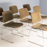 Set of 7 stackable Matrix chairs, Thomas Tolleson, 1970s, USA