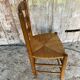 Antique Turned Wood Chair + Woven Straw Seat #D822