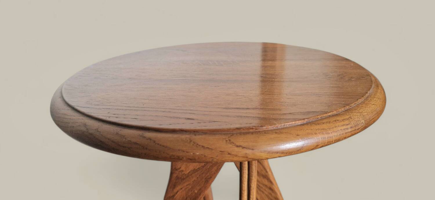 Solid oak side table – Scandinavian design from the 1950s