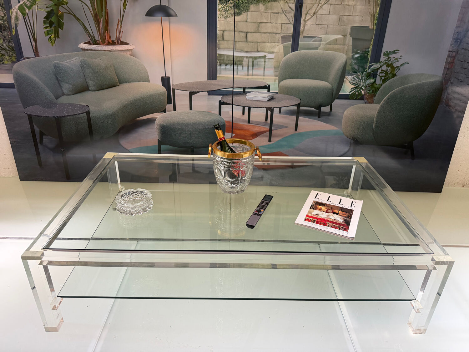 Table basse Altuglass et verre David Lange