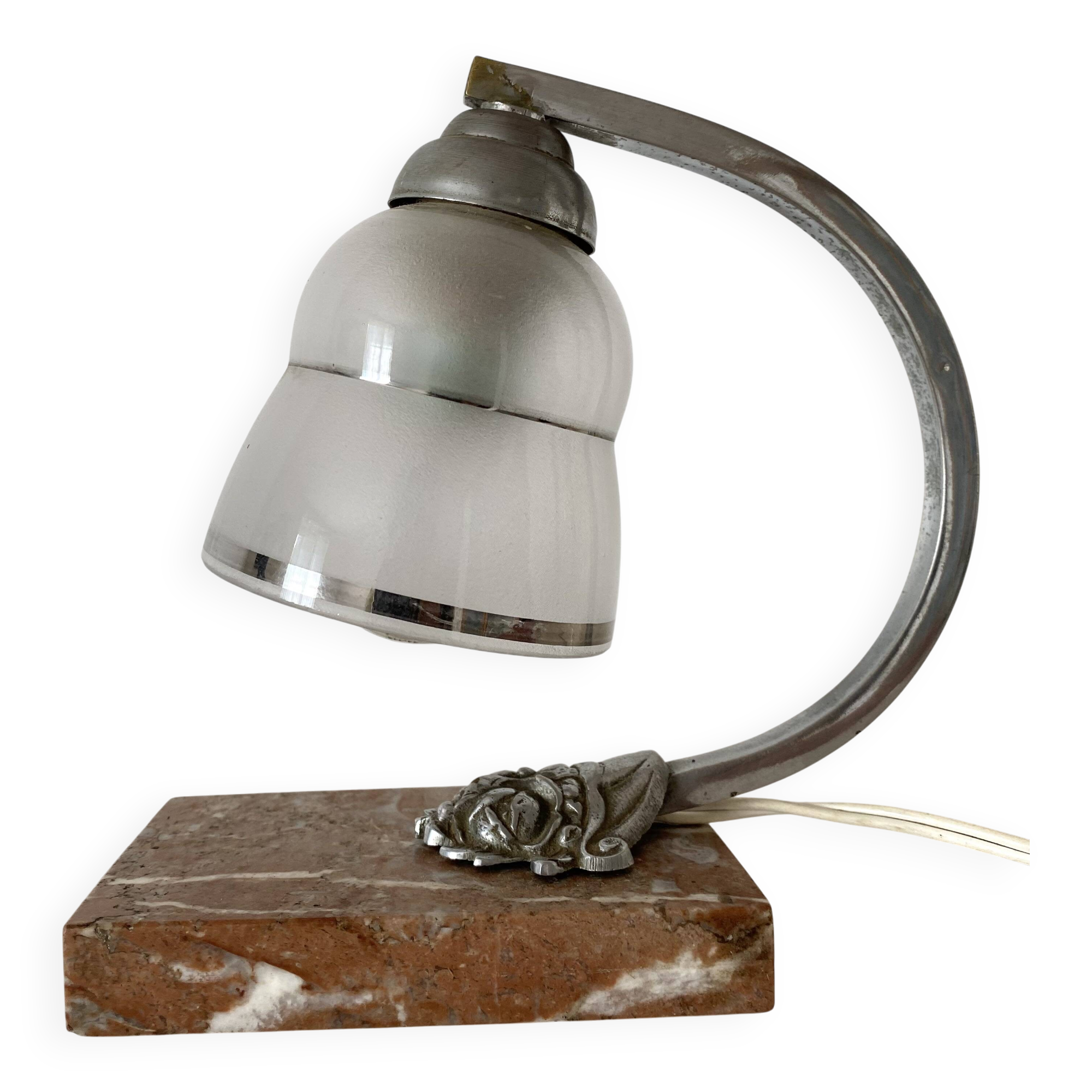 Art deco night light with marble base