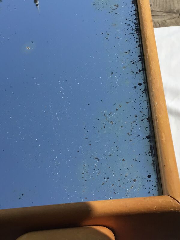 Table basse miroir art déco pieds effilés