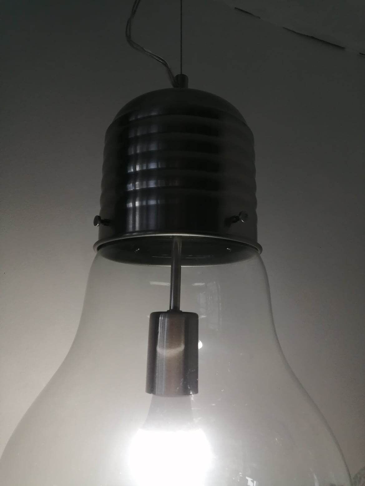 Suspension 80s. Large blown glass bulb