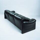 Maralunga sofa in brown black leather by Vico Magistretti for Cassina, 1970