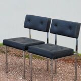 Paire de chaises en skaï design chromé - 1950s