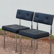 Paire de chaises en skaï design chromé - 1950s