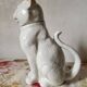 Carafe à chat absinthe en majolique george dreyfus antique vers 1900 avec tête et poignée de queue amovibles