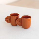 Amber terracotta ceramic cup - Oustao