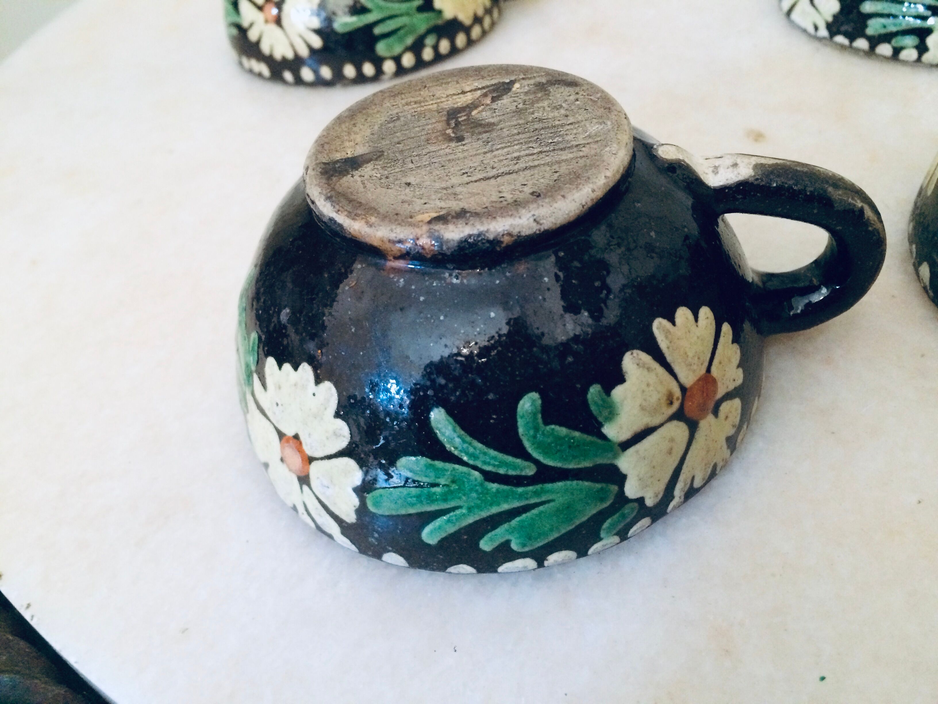 Old Marnaz terracotta cups