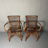Pair of rattan armchairs 1930