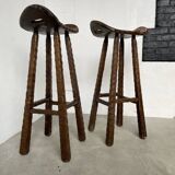 Pair of brutalist high stools