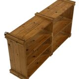 Vintage Wall shelf rack Pine wood 70s minimalist design