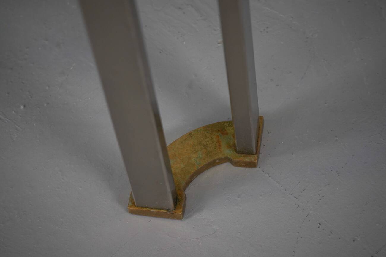 Vintage bronze and glass small coffee table by Peter Ghyczy, Germany 1970s