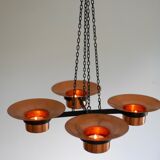 Metal and copper candleholder pendant by Carl Thore, 1975