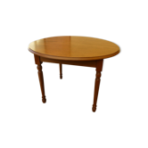 Solid wood round table with retractable extension