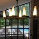 Mid-Century 6-Light Chandelier - Opaline and Brass