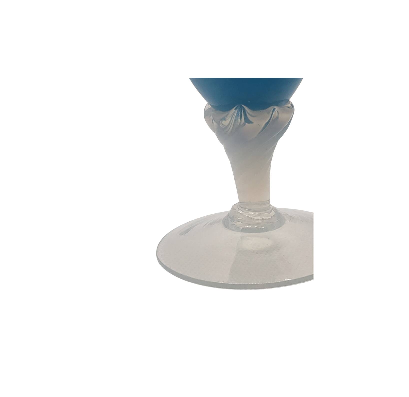 Blue opaline vase with lace