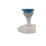 Blue opaline vase with lace