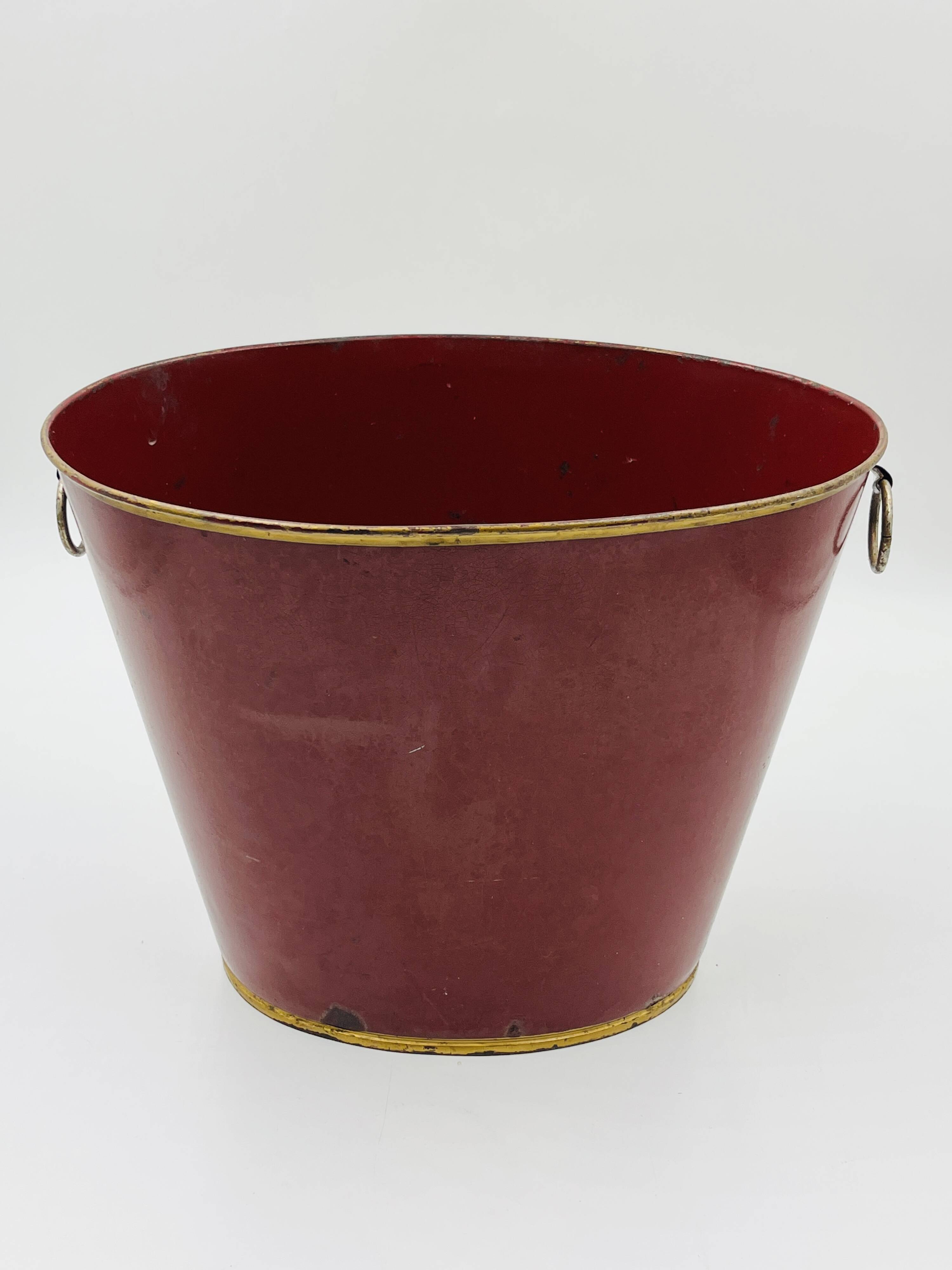 Vintage metal wastepaper basket hunting scene Bury Hunt